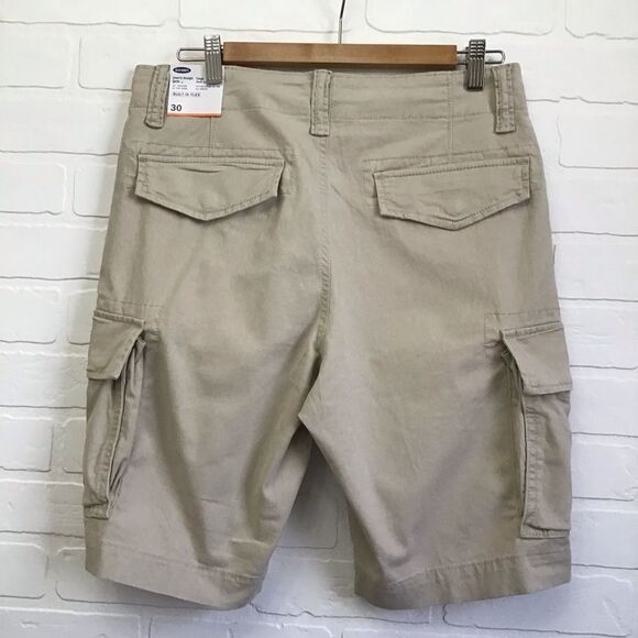 BEIGE Cargo Old Navy cargo men’s shorts safari soft cotton spandex elastane 30 - Picture 2 of 10